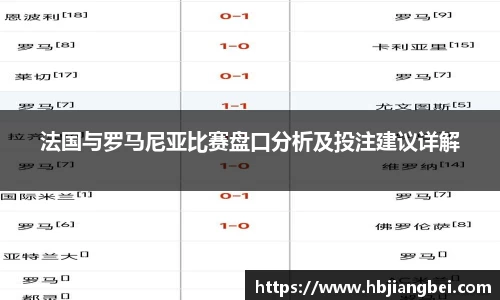 法国与罗马尼亚比赛盘口分析及投注建议详解